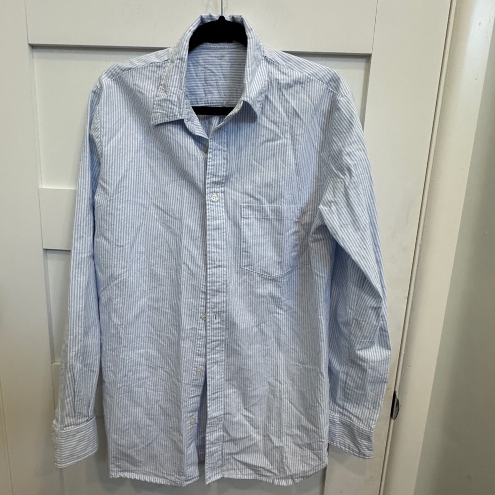 Brandy Melville Sky Blue Pinstripe Shirt